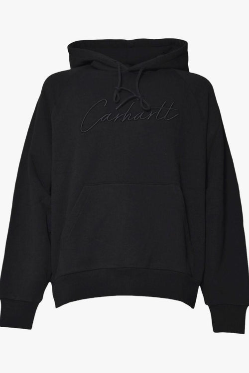 Wip Felpa Nero Uomo Cappuccio con Ricamo Logo