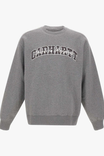 Wip Felpa Grigio Uomo Girocollo con Logo