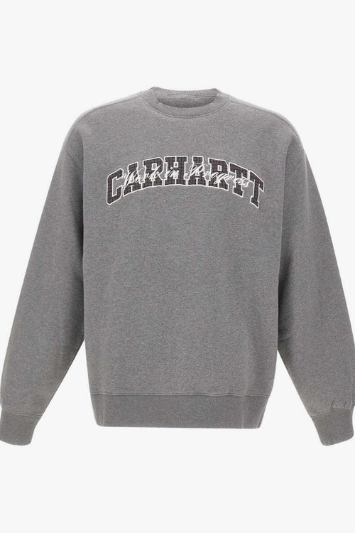 Wip Felpa Grigio Uomo Girocollo con Logo