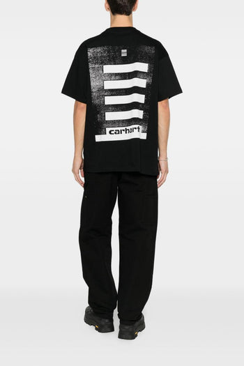 Wip T-shirt Nero Uomo Stampa Righe Posteriori - 3
