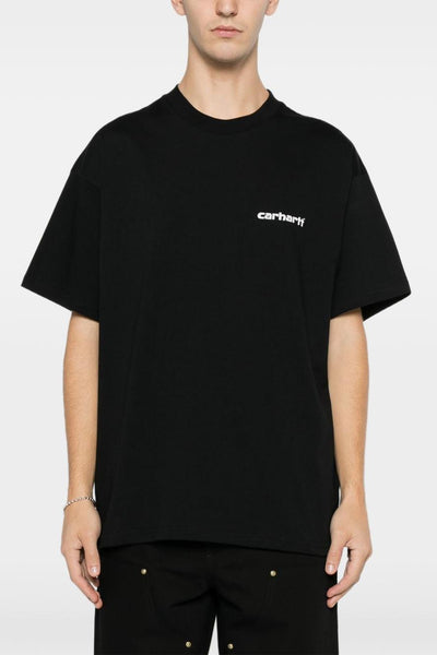Wip T-shirt Nero Uomo Stampa Righe Posteriori