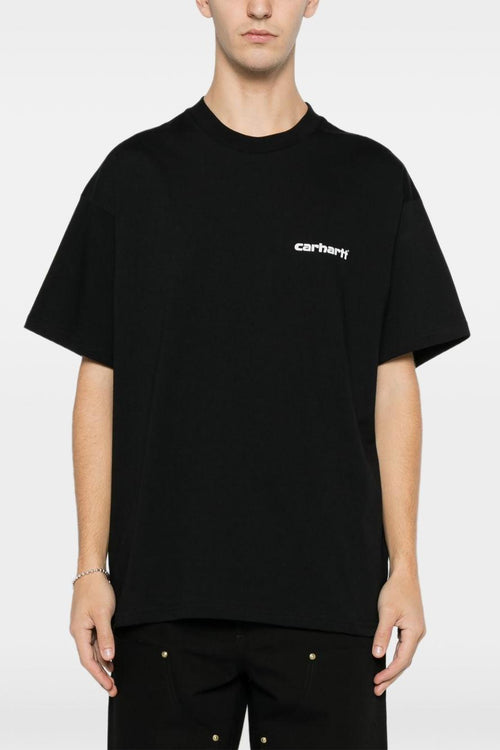 Wip T-shirt Nero Uomo Stampa Righe Posteriori