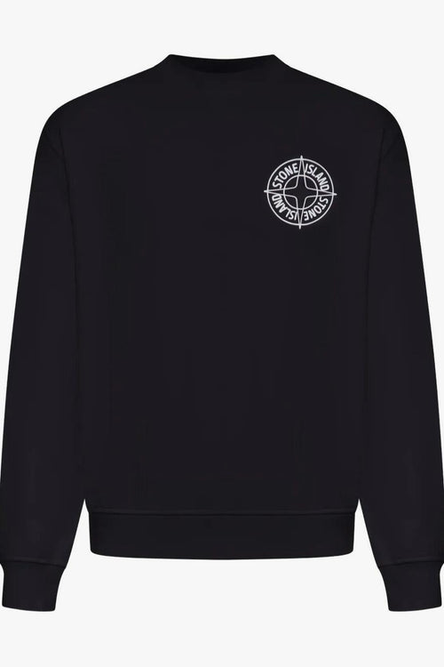 Felpa Nero Uomo Motivo Compass