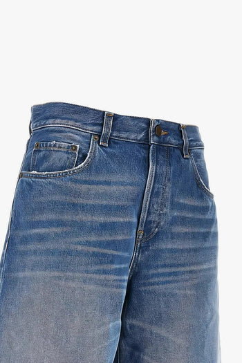 Shorts Blu Donna con Sbaffature - 2