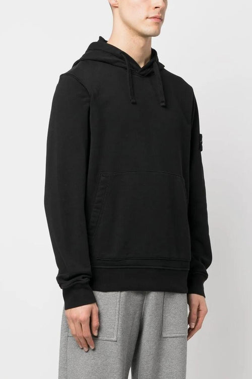 Felpa Nero Uomo Cappuccio
