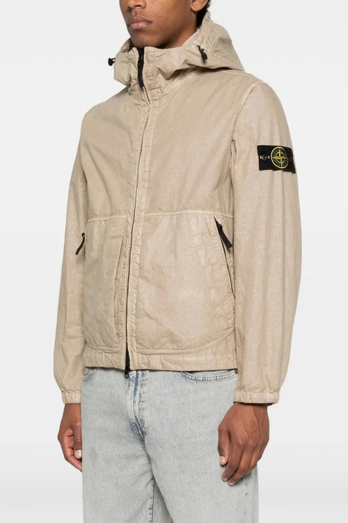 Giubbotto Beige Uomo Cappuccio