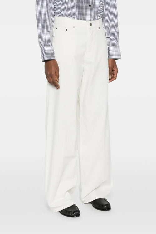 Jeans Bianco Donna Gamba Ampia