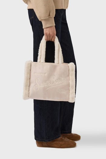 Saint Barth Borsa Bianco Donna Colette Shearling - 2
