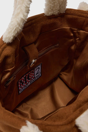 Saint Barth Borsa Marrone Donna Colette Shearling - 4