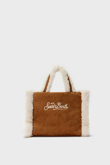 Saint Barth Borsa Marrone Donna Vanity Mini Shearling - 3
