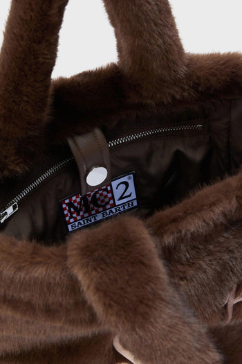 Saint Barth Borsa Marrone Donna Colette Soft Fur - 5