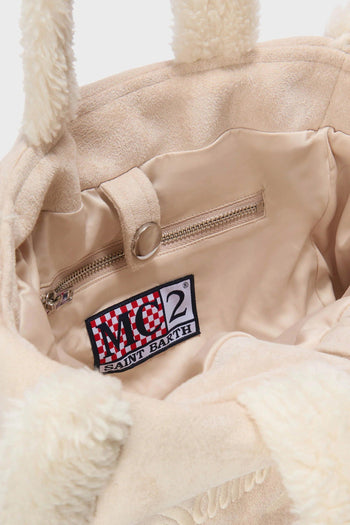 Saint Barth Borsa Bianco Donna Colette Shearling - 5