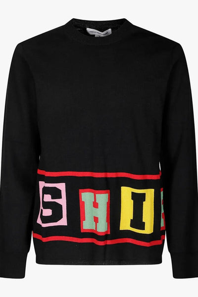 Maglia Nero Uomo Logo sul Fondo