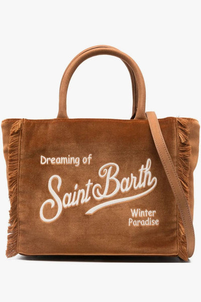 Saint Barth Borsa Marrone Donna Colette Velvet