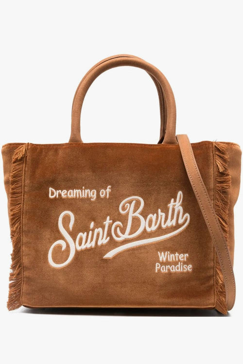 Saint Barth Borsa Marrone Donna Colette Velvet