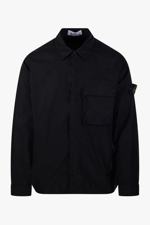 Giacca-Camicia Nero Uomo Tasca Applicata