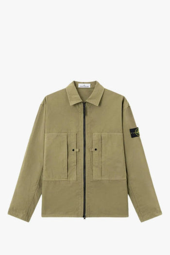 Giacca-Camicia Verde Uomo con Cerniera - 5