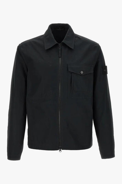 Giacca-Camicia Nero Uomo con Zip