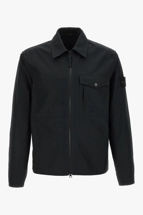 Giacca-Camicia Nero Uomo con Zip