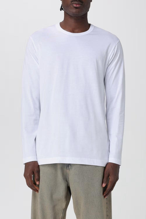 T-Shirt Bianco Uomo Maniche Lunghe