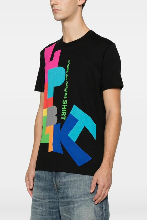 T-Shirt Nero Uomo Stampa Logo