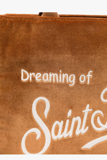 Saint Barth Borsa Marrone Donna Colette Velvet - 4