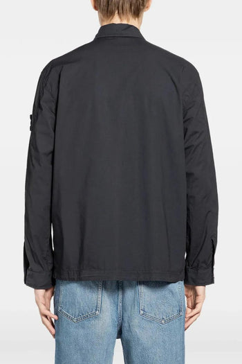 Giacca-Camicia Blu Uomo Tasca Applicata - 3