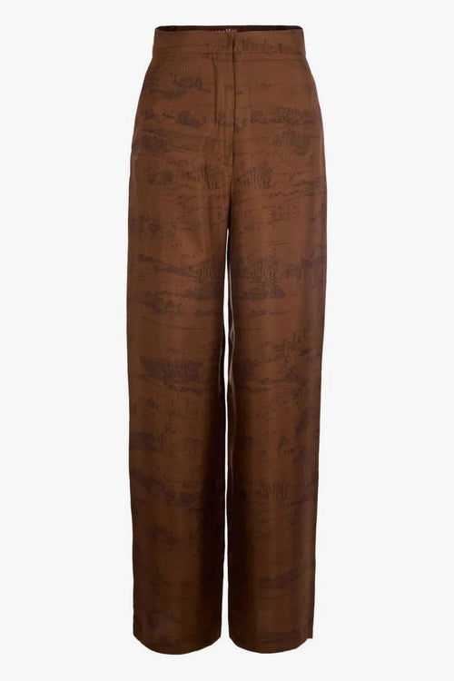 Pantalone Marrone Donna Vita Alta