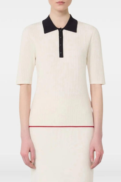 Top Bianco Donna con Colletto