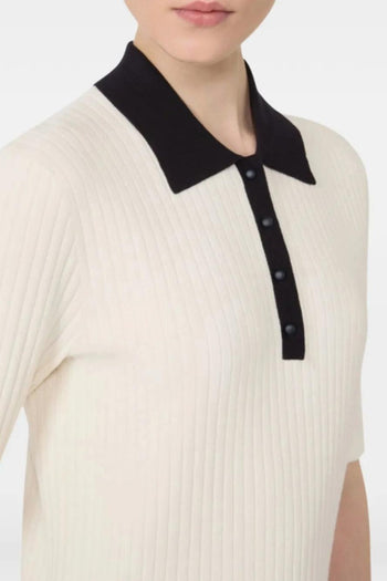 Top Bianco Donna con Colletto - 3