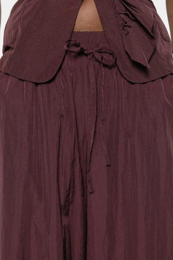 Pantaloni Prugna Donna Gamba Ampia - 4