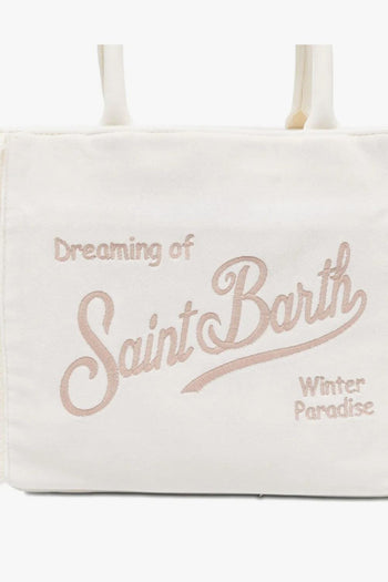 Saint Barth Borsa Bianco Donna Colette Velvet - 5