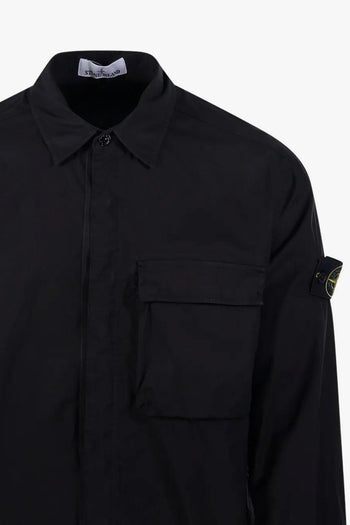 Giacca-Camicia Nero Uomo Tasca Applicata - 4