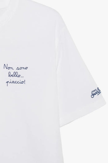 Saint Barth T-shirt Non Sono Bello Ma Piaccio Uomo Bianco - 2