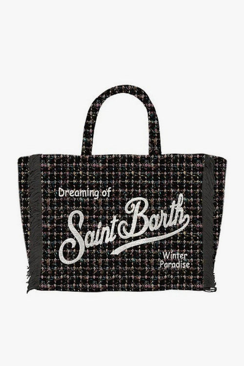Saint Barth Borsa Nero Donna Vanity Mini Tweed