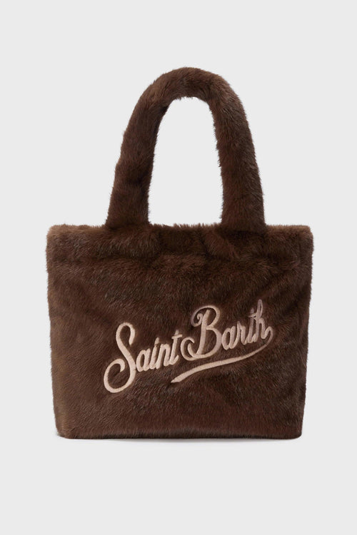 Saint Barth Borsa Marrone Donna Colette Soft Fur