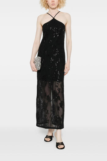 Abito Paillettes Donna Nero - 5