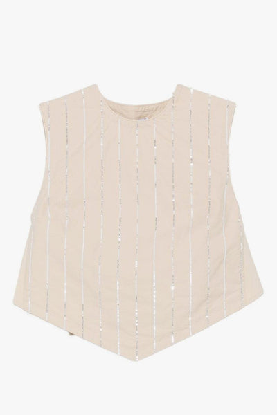 Gilet Paillettes Donna Beige