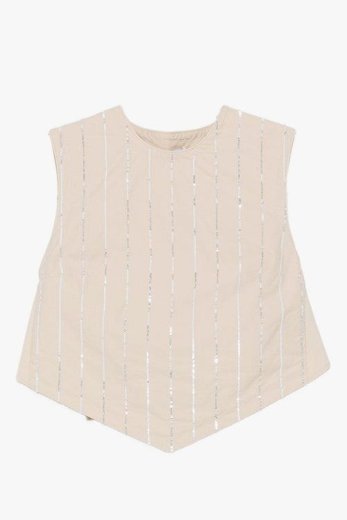 Gilet Paillettes Donna Beige