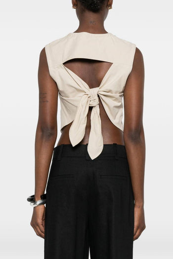 Gilet Paillettes Donna Beige - 5