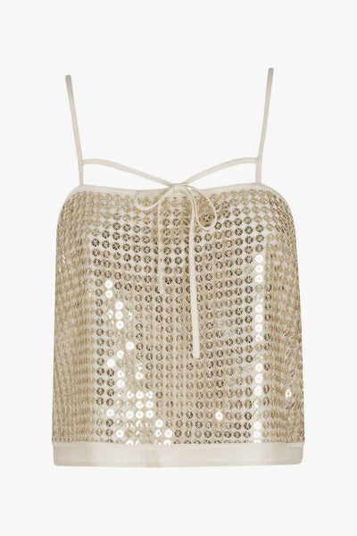 Top Paillettes Donna Oro