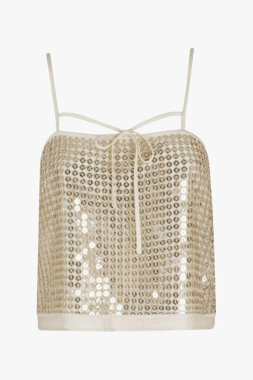 Top Paillettes Donna Oro
