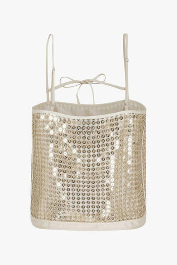 Top Paillettes Donna Oro - 2