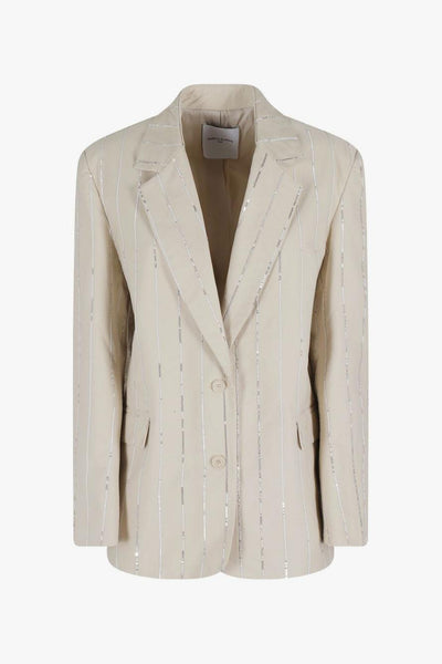 Giacca Paillettes Donna Beige