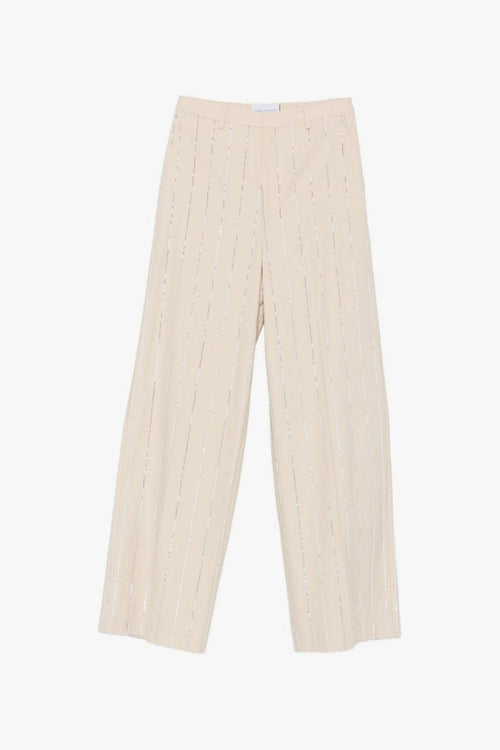 Pantalone Paillettes Donna Beige