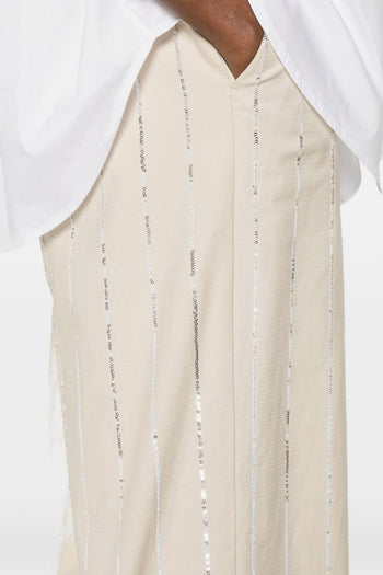 Pantalone Paillettes Donna Beige - 2