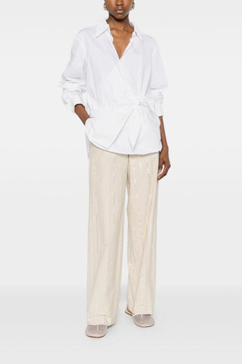 Pantalone Paillettes Donna Beige - 4