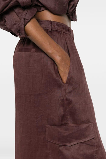 Pantalone Cargo Donna Marrone - 3