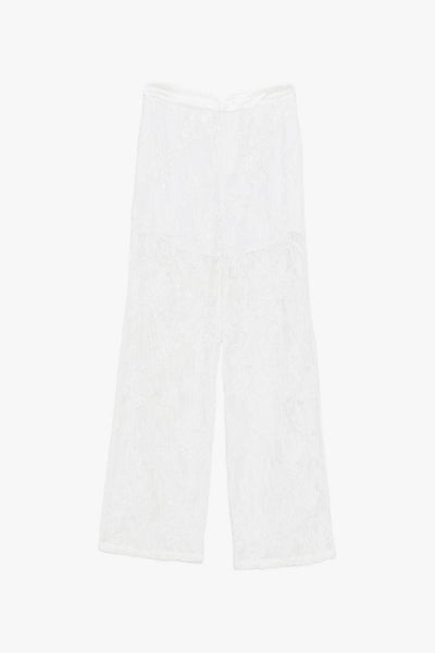 Pantalone Floreale Donna Bianco