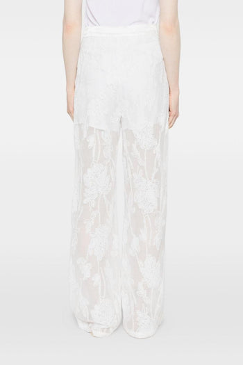 Pantalone Floreale Donna Bianco - 5